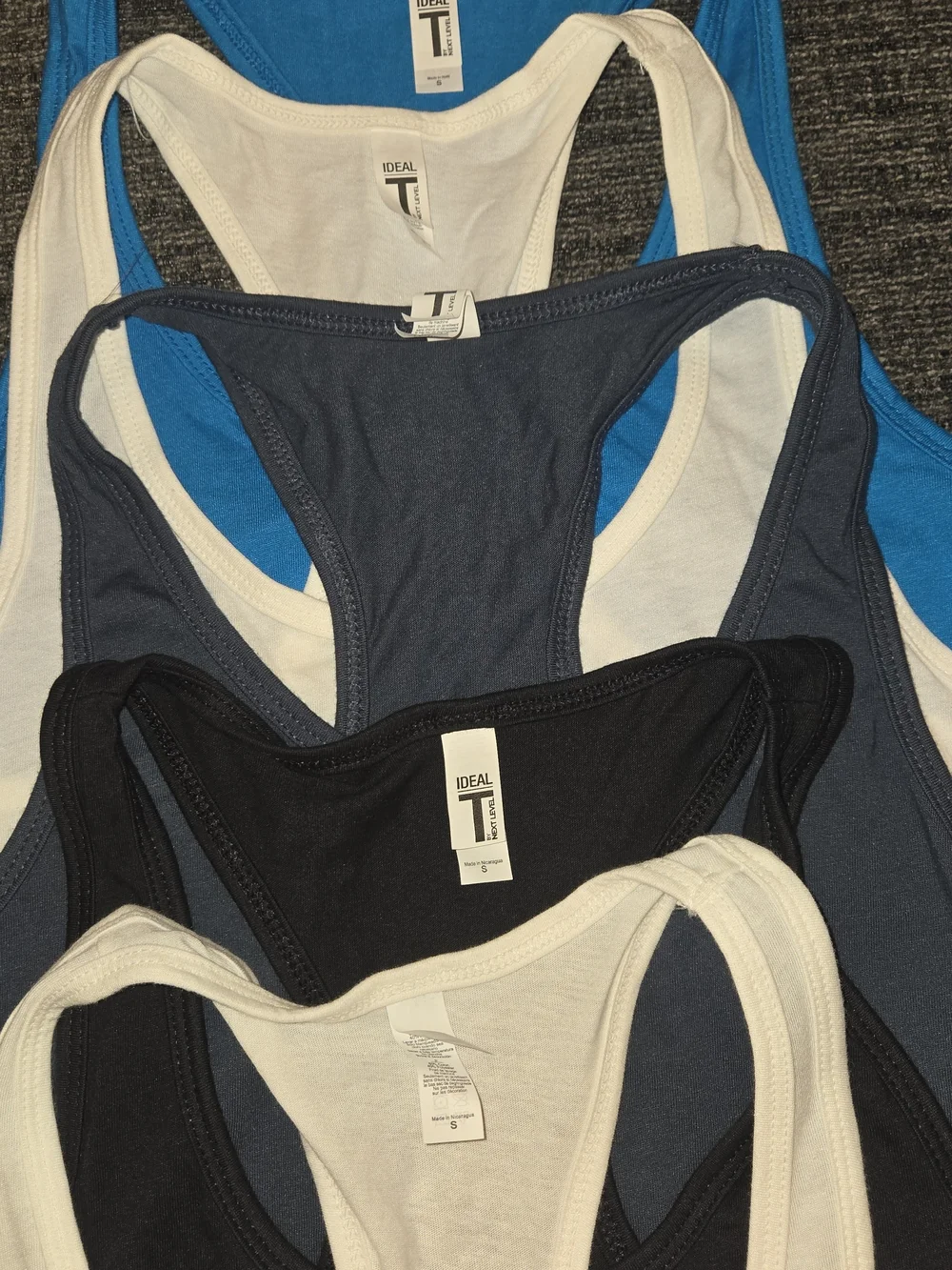 Lot of 5 Next Level Ideal T Racerback Tanks, Size Small, Assorted Colors, NWOT